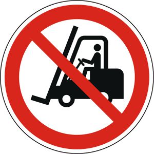 Abtec Hinweisschild ISO 7010 P006 Folie, Ø 31,5 cm, Verbotszeichen, Flurförderfahrzeuge verboten