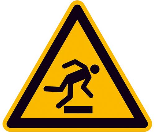 Warnschild Hindernisse am Boden Aluminium 200mm ISO 7010 1St.
