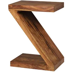 WOHNLING WL1.303 Beistelltisch MUMBAI Massivholz Sheesham Z Cube 30 cm x 44 cm x 59 cm