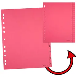 Trennblätter DIN A4 0-9 dunkelrot, 250 g/qm, 100 Blatt