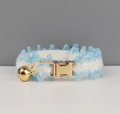Uplift Essentials Personalized Lace Safety Pet Collar And Leash Set blue s