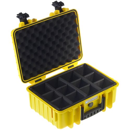 B&W Outdoor Koffer Type 4000 gelb mit Facheinteilung