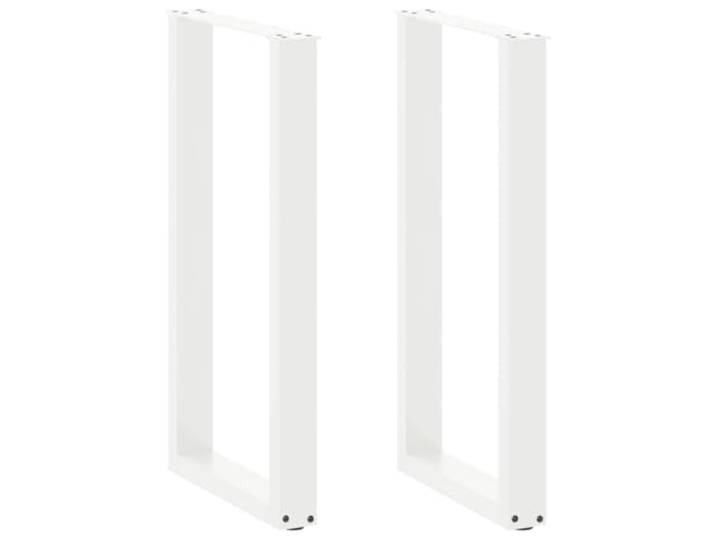 hliofuir 2er Set Bartischbeine U-Form 40x90cm aus Stahl in Weiß Robuste U-Form Kufen aus Stahl für Stehtische in Küche oder Heimbar mit Höhenverstellung und Montagematerial.