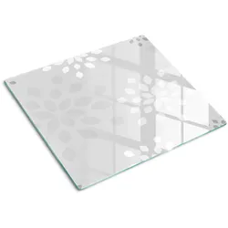 GLASPLATTE 60x52 cm Blumenmuster