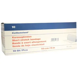 Holthaus Medical Cottonelast Kurzzug-Binde 5 m, Baumwolle - 1 Packung = 10 Stück lose in der Schachtel, Maße: 10 cm x 5 m 10 St