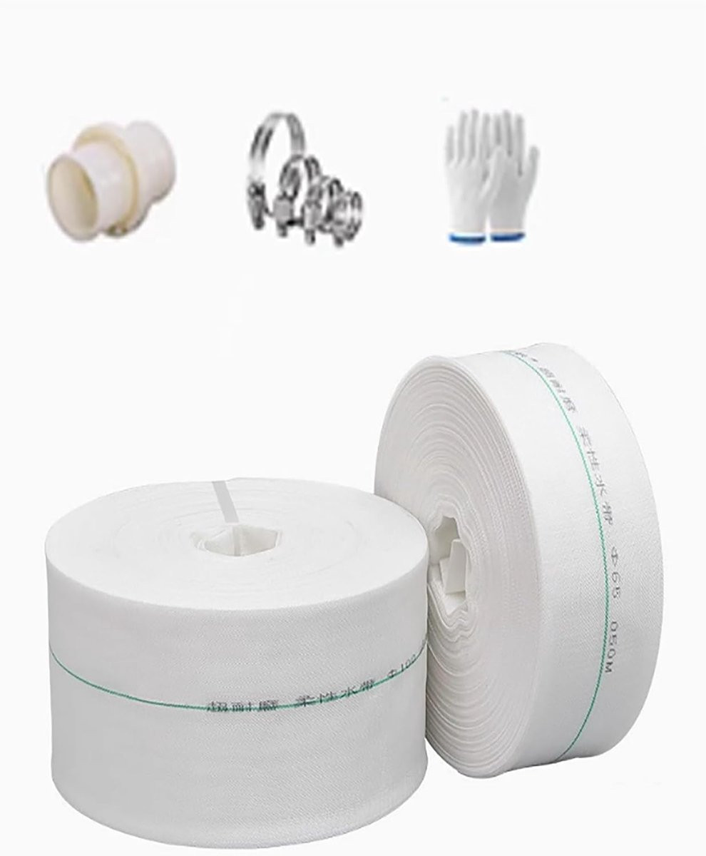 LTPRTZ Afvoerslang - Platte slang voor waterverplaatsing - 10 meter - Zwart en Wit