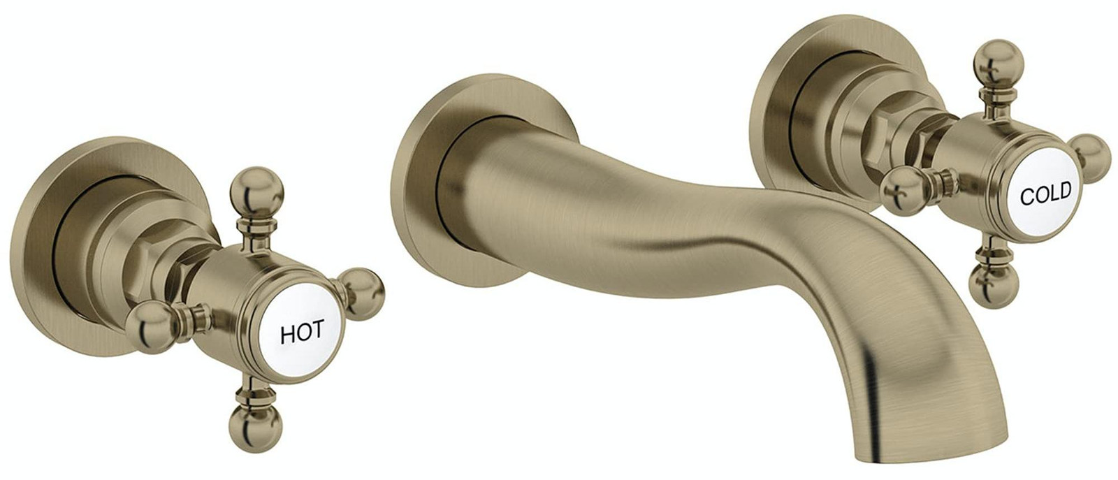 Dripio Wandmontage wastafelmengkraan 3-gats antiekbrons messing