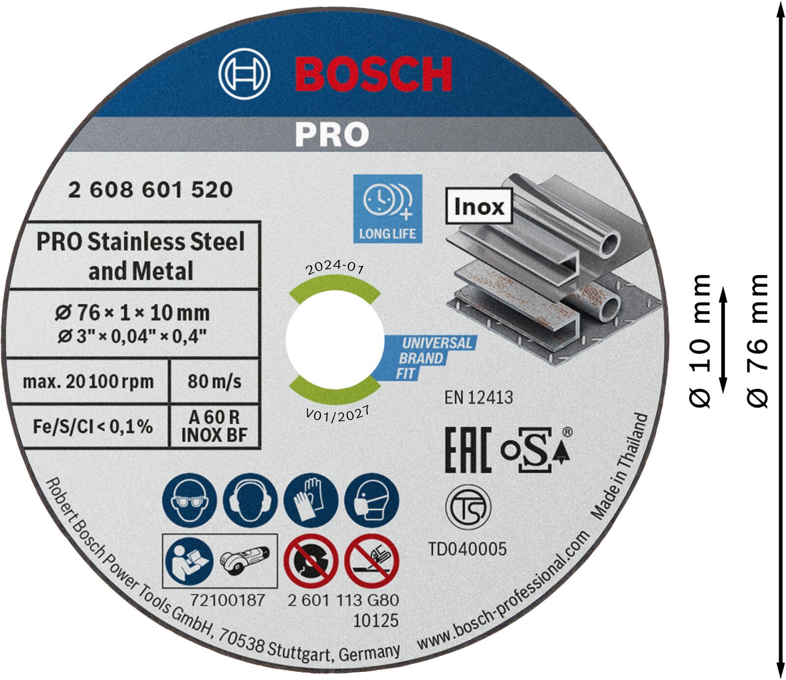 BOSCH Trennscheiben Expert for Inox 2608601520