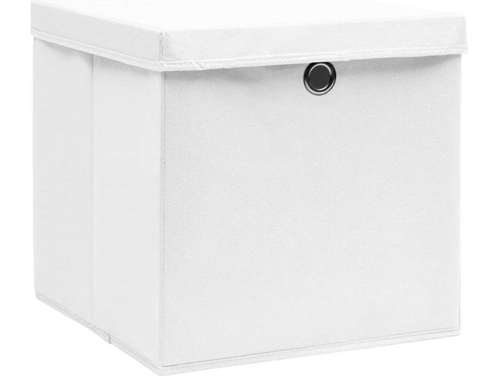 vidaXL Aufbewahrungsboxen mit Deckeln 10 Stk. Weiß 32x32x32 cm Stoff