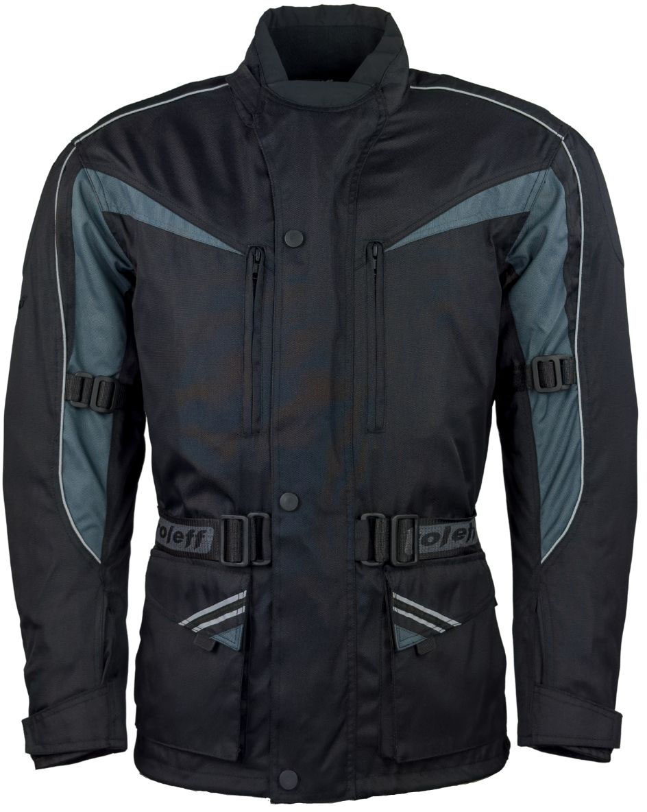 Motorradjacke ROLEFF "Cologne" Gr. M, silber (schwarz, silberfarben), Jacken, M, Obermaterial: 100% Polyester. Innenfutter: 100% Polyester, Motorradjacke, Mit Sicherheitsstreifen