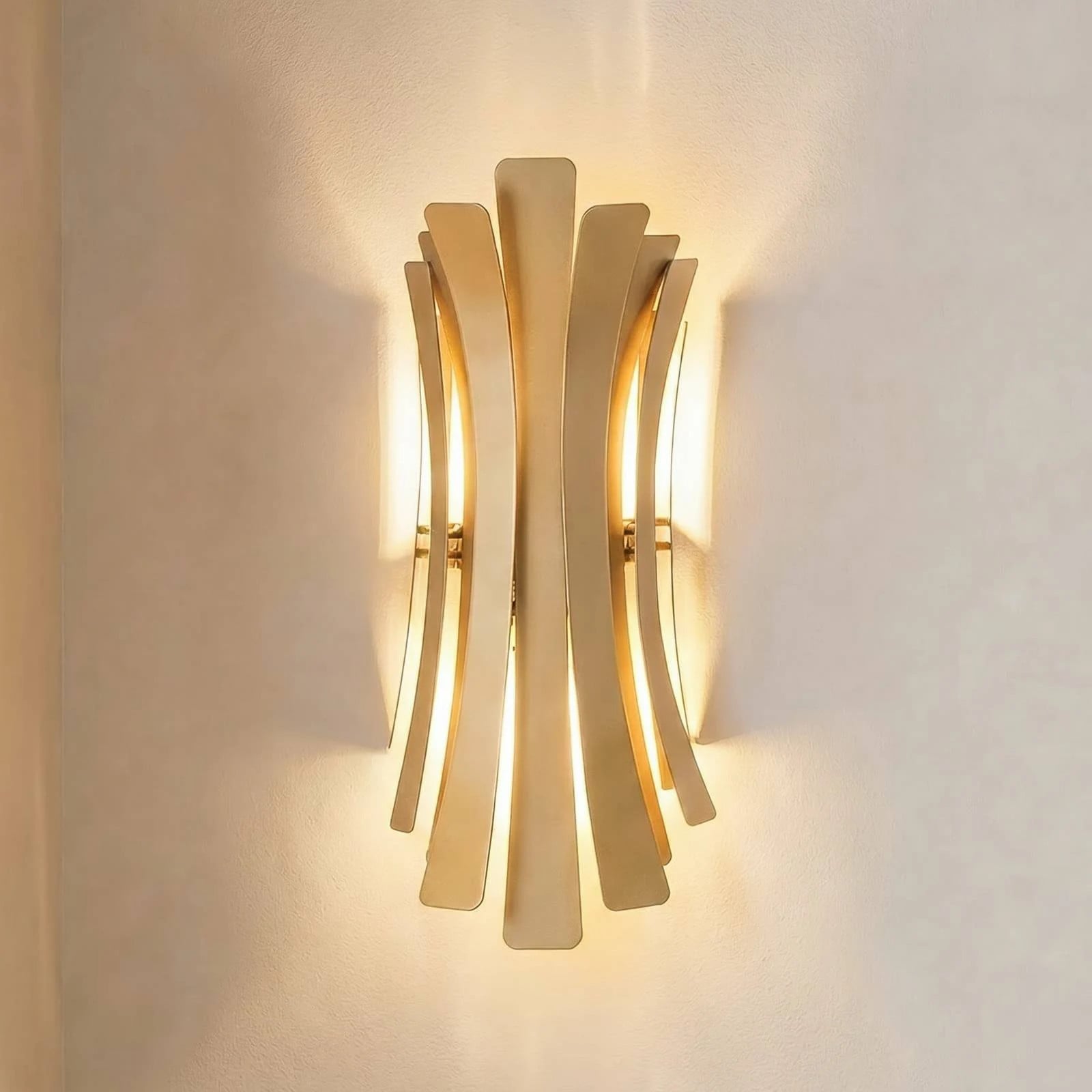 Opviq Wandlamp Lınea, Modern, Goud/Messing, Dimbaar, Up & Down