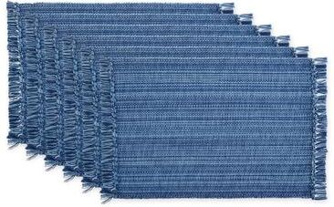 DII Variegated Nautical Blue Fringe Placemat (Set of 6)