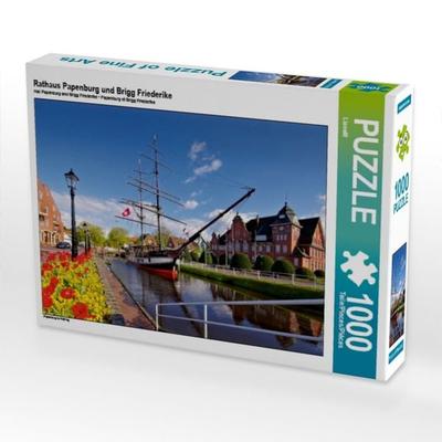 CALVENDO Puzzle Rathaus Papenburg und Brigg Friederike | 1000 Teile Lege-Größe 64x48cm Foto-Puzzle für glückliche Stunden