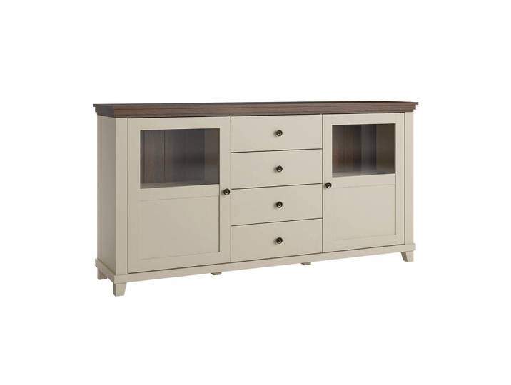 Petits-meubles Sideboard Martin Beige und Holz, Holzwerkstoff, 4 Schubladen, 181x93.3x42 cm, Kleinmöbel, Kommoden, Sideboards