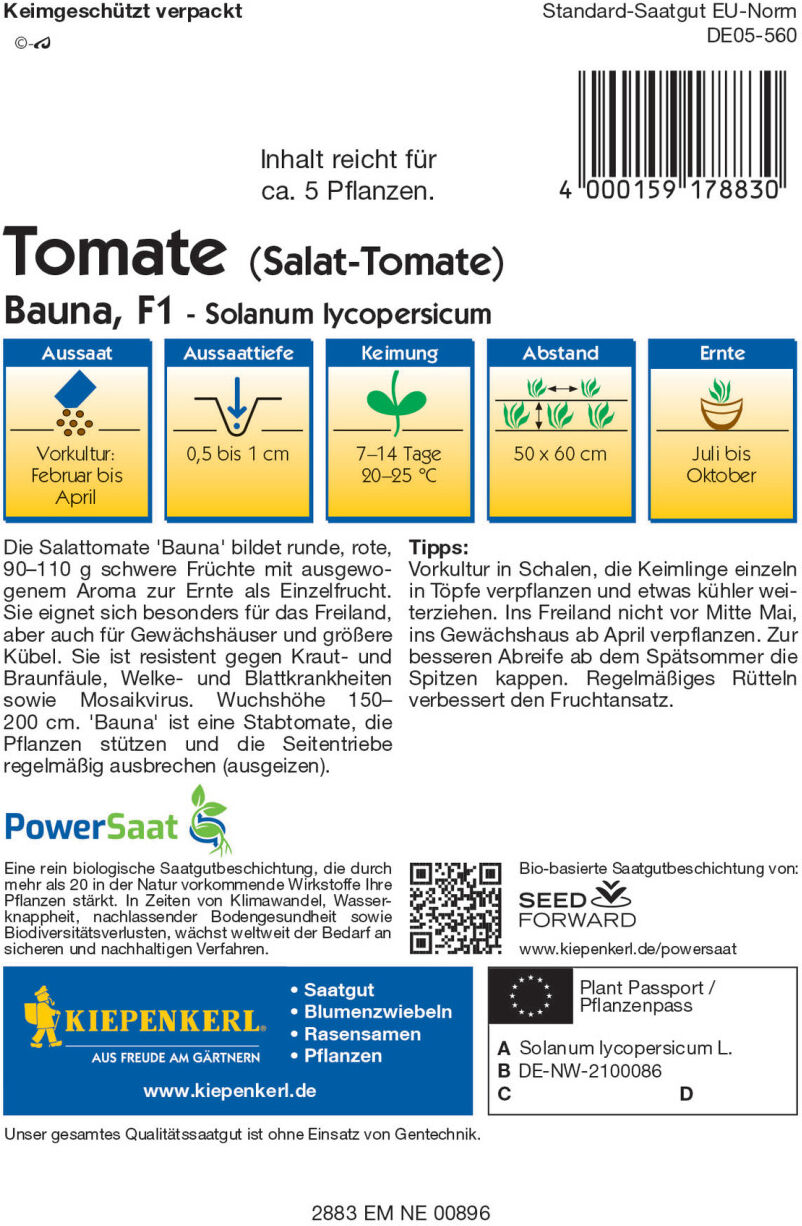 Kiepenkerl Salat Tomate Bauna F1