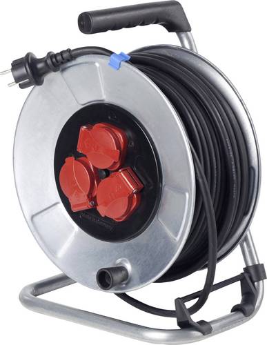 AS Schwabe 10317 Kabeltrommel 25m Schwarz Schutzkontakt-Stecker