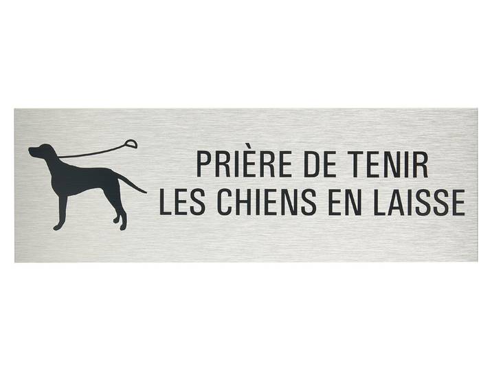 Alu-Schild Tenir les chiens en laisse 25 × 8 cm