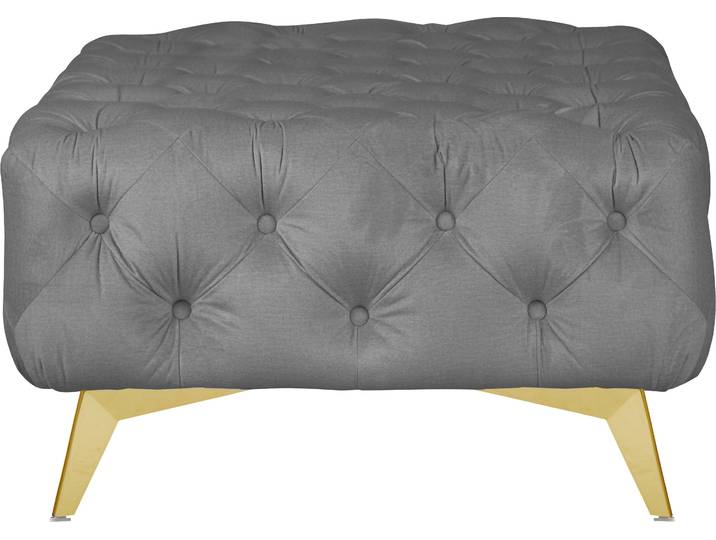 Polsterhocker HOME AFFAIRE Amaury , grau, B:80cm H:45cm T:80cm, Struktur (100% Polyester);Samtoptik (100% Polyester), Hocker, Polsterhocker, Chesterfield-Optik, Breite 80cm, Fußfarbe wählbar
