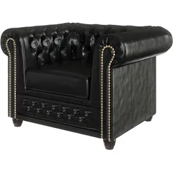 CHESTERFIELD-SESSEL Morin Schwarz vegan Leder