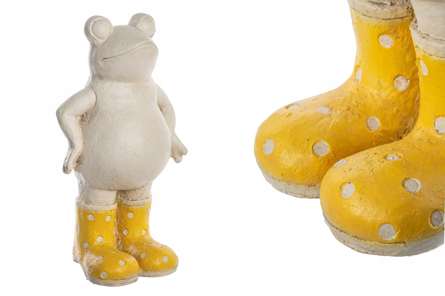 Moderne Keramiek Kikker Figuur met Laarzen, 48 cm Hoog