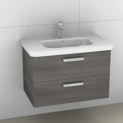 Artiqua 411 Waschtischunterschrank für DuraStyle 232080 Graphit Struktur quer, 411-WU2L-D41-7070-401 411-WU2L-D41-7070-401
