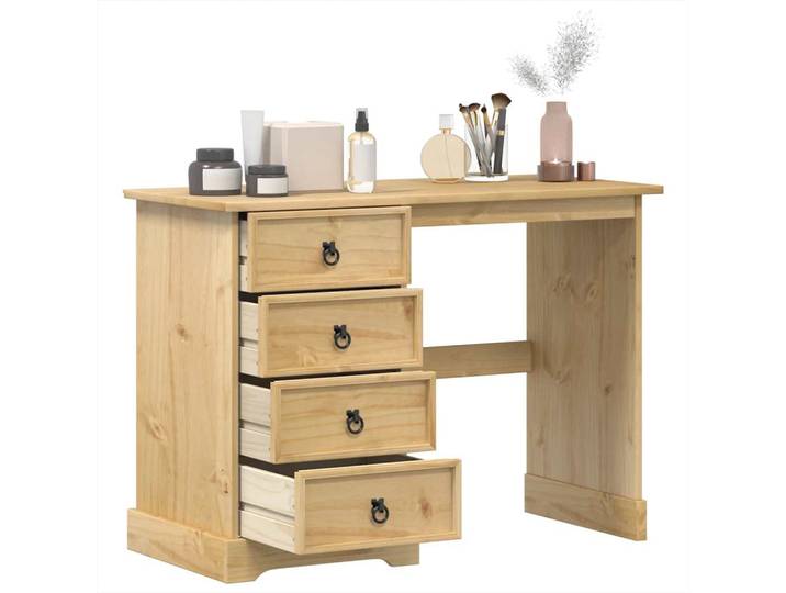 vidaXL Schminktisch Corona 104x47x75 cm Massivholz Kiefer