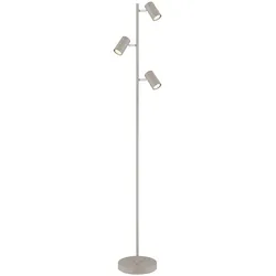 Stehlampe Standleuchte 3 Leuchten schwenkbare Stehlampe Stehleuchte Wohnzimmer sandfarben weiß 3 Flammig, Metall, 3x GU10, DxH 23x154 cm