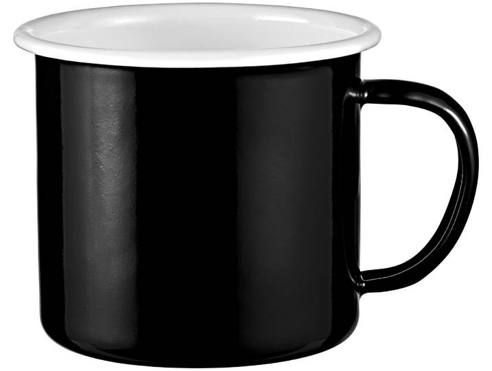 À Table! Henkeltasse Eisenstahl mit Emaille-Beschichtung schwarz, 0.35l