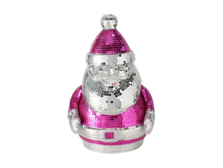 Weihnachtsfigur BOLTZE Disco 20 x 30,4 cm , pink (bunt), H:30,4cm, Glas, Kunststoff, Dekofiguren, Weihnachtsfigur