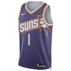Nike, Herren, Sportshirt, NBA Phoenix Suns Devin Booker Icon Edition Dri-Fit Swingman-Trikot Lila/Weiss (XL), Weiss, Violett