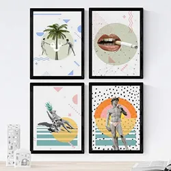 POSTER Set mit 4 Collage A4 Rahmenlos