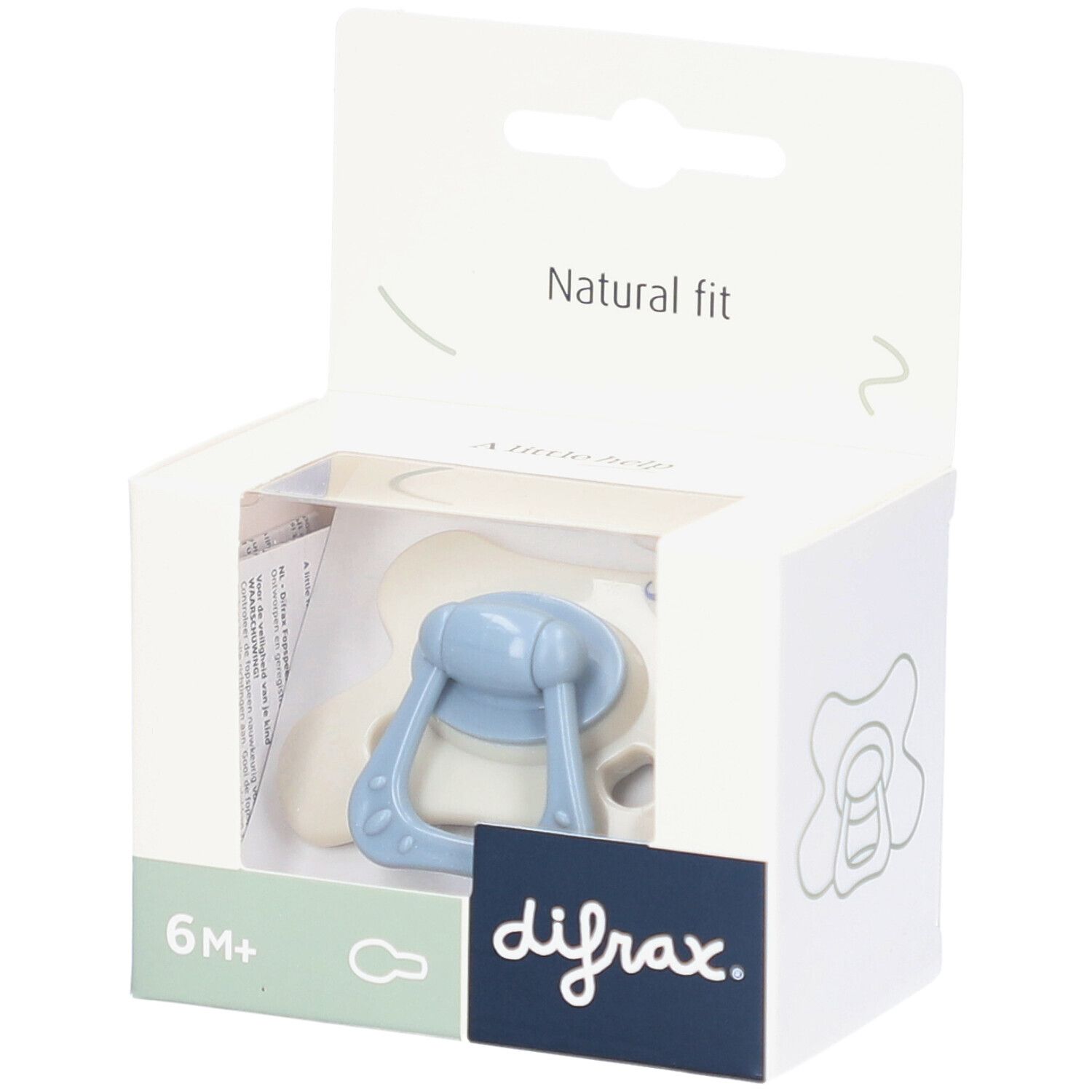 Difrax Fopspeen Natural 6m+ Little Grey Elephant 1st 1 St Schnuller