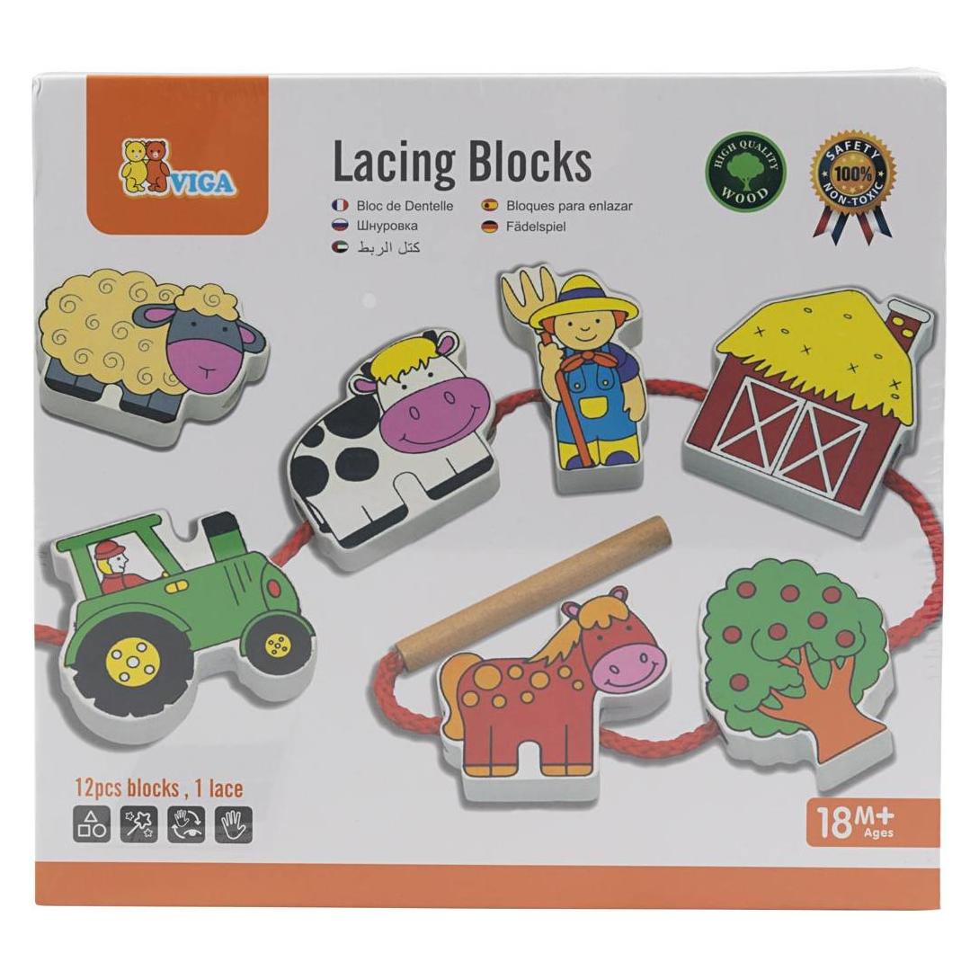 Viga Toys Fädelspiel Bauernhof (59548)
