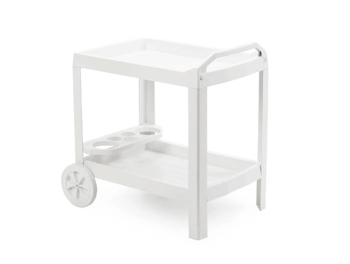 Servierwagen mit integriertem Flaschenhalter, Weiss