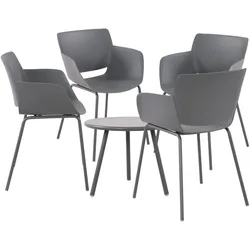 CLP Sitzgruppe Minota 4er   Farbe: dunkelgrau, Set-Inhalt: 4 Stühle