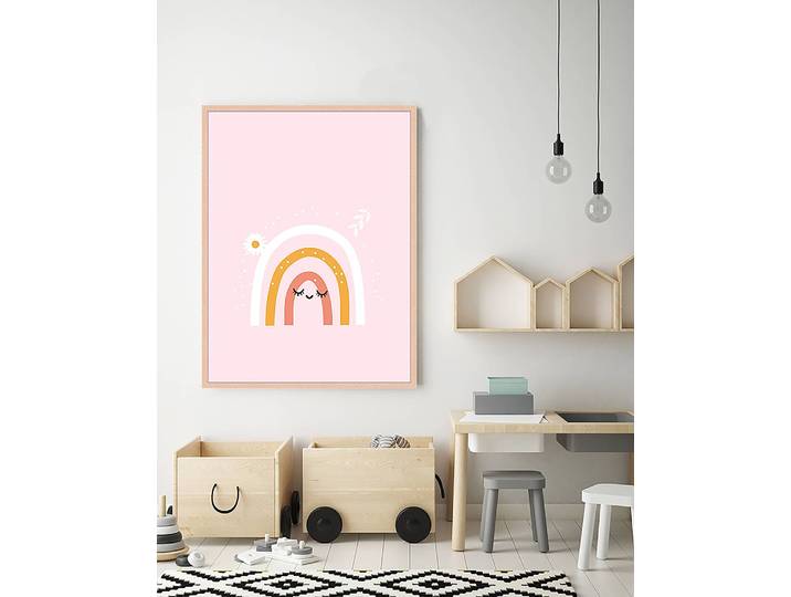 Tableau déco Rainbow Bear 63 x 83cm Multicolore