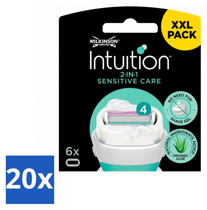 Wilkinson Intuition 2-in-1 Sensitive Care Rasierklingen - 6 Klingen - Vorteilspack - 20 Stücke