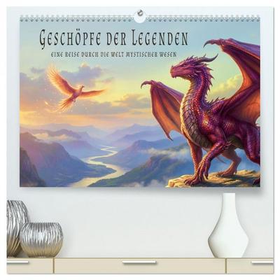 Geschöpfe der Legenden - Eine Reise durch die Welt mystischer Wesen (hochwertiger Premium Wandkalender 2027 DIN A2 quer), Kunstdruck in Hochglanz