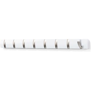 Umbra Garderobenleiste Flip 8, 318858-660, weiß, aus Holz, 81,5cm breit, mit 8 klappbaren Haken