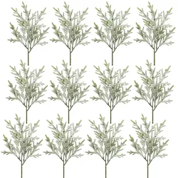 CREATIV green künstliche Pflanze Tannenzweig mit Schnee, 39cm,12er Set