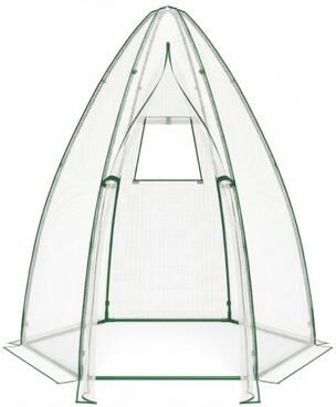 Costway 5.5 x 5.5 x 6 Feett Portable Garden Mini Greenhouse with All-Weather PE Cover-White