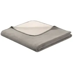 Biederlack Kuscheldecke Doubleface 150 x 200 cm Mischgewebe Graphit / Rauch