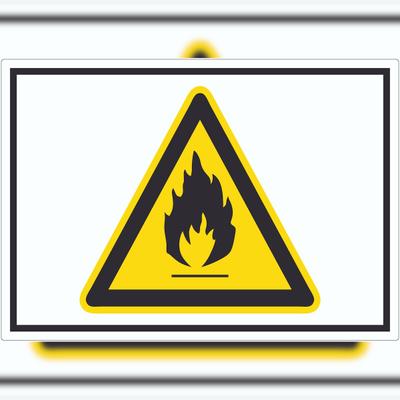 HB-Druck Vorsicht Feuergefährliche Stoffe Symbol Aufkleber A9 (37x52mm)