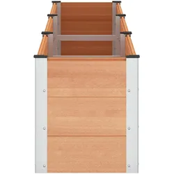 vidaXL, Hochbeet, Hochbeet Braun 300 x 50 x 54 cm WPC und Aluminium