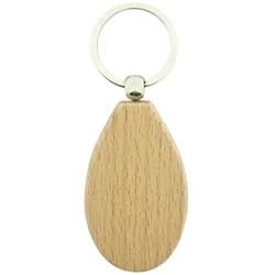 CombiCraft Holz Schlüsselanhänger Tropfen 58x36 mm - 10 Stück - Ohne Aufdruck