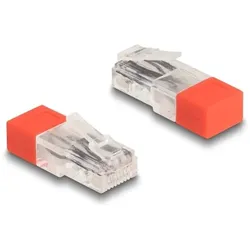 DELOCK RJ45 Stecker mit Abschlusswiderstand 120 Ohm rot