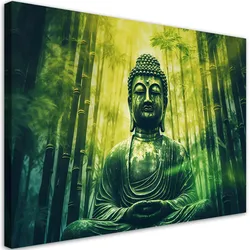 WANDBILD buddha und zen bambus