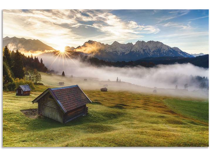 Wandbild ARTLAND Herbst in Bayern , beige (farbe bild(er): naturfarben), B:60cm H:40cm, Bilder, Wandbild, als Alubild, Leinwandbild in verschied. Grössen