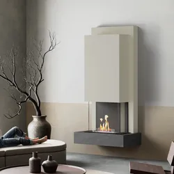 muenkel design Arco [moderner Design Ethanolkamin]: Galaxy (Schiefer dunkelgrau) - Planika Senso - Weiß