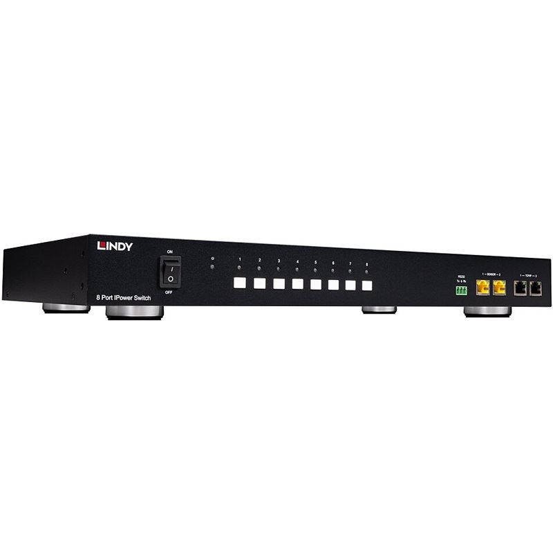 Lindy 8 Port IPower Switch (32623) (schwarz, Intelligente PDU mit 8 mess- und schaltbaren Stromausgängen)